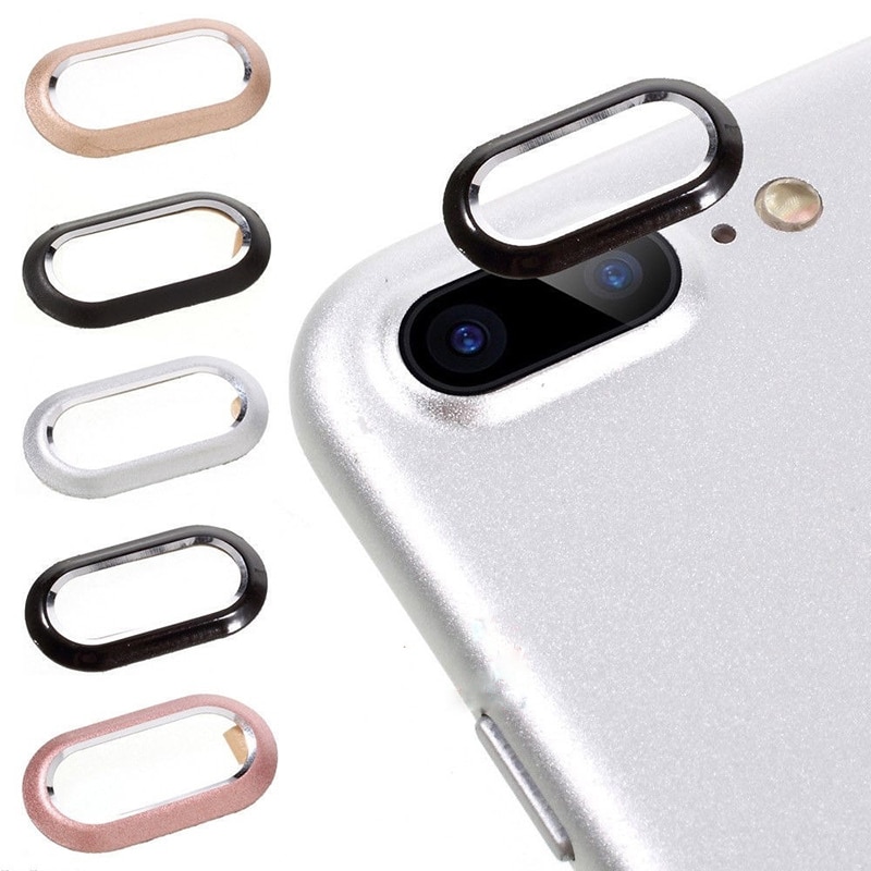 Protector de cristal templado para lente de cámara 3D, funda de anillo de lente trasera para iPhone 7/8 Plus, parachoques de anillo ovalado
