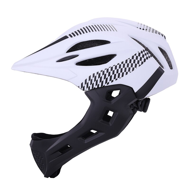 LED Kinder gelände Volles Gesicht Mountainbike Helm Balance Sport Downhill Radfahren Helm Cascos Ciclismo Fit für 3 -10 jahre Kinder: white