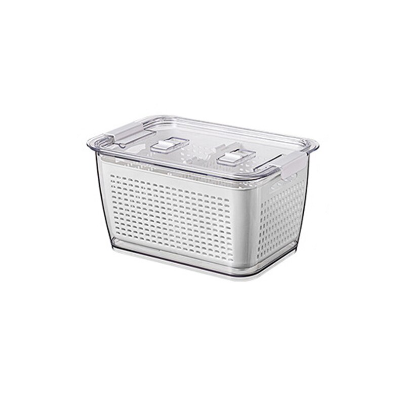 1pcs Fresh Produce Storage Containers Fridge Drip Basket Produce Saver Refrigerator Storage Basket Set Fresh Vegetable Fruit: S white