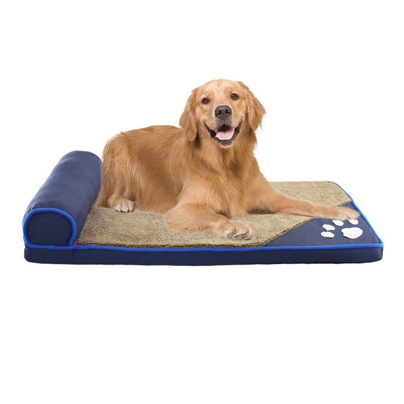 Pawstrip 4 Kleuren Winter Hond Bed Zachte Warme Kat Bedden Wasbare Puppy Slaapbank Afneembare Huisdier Kussen Voor Grote Honden s-XL: Blue / XL