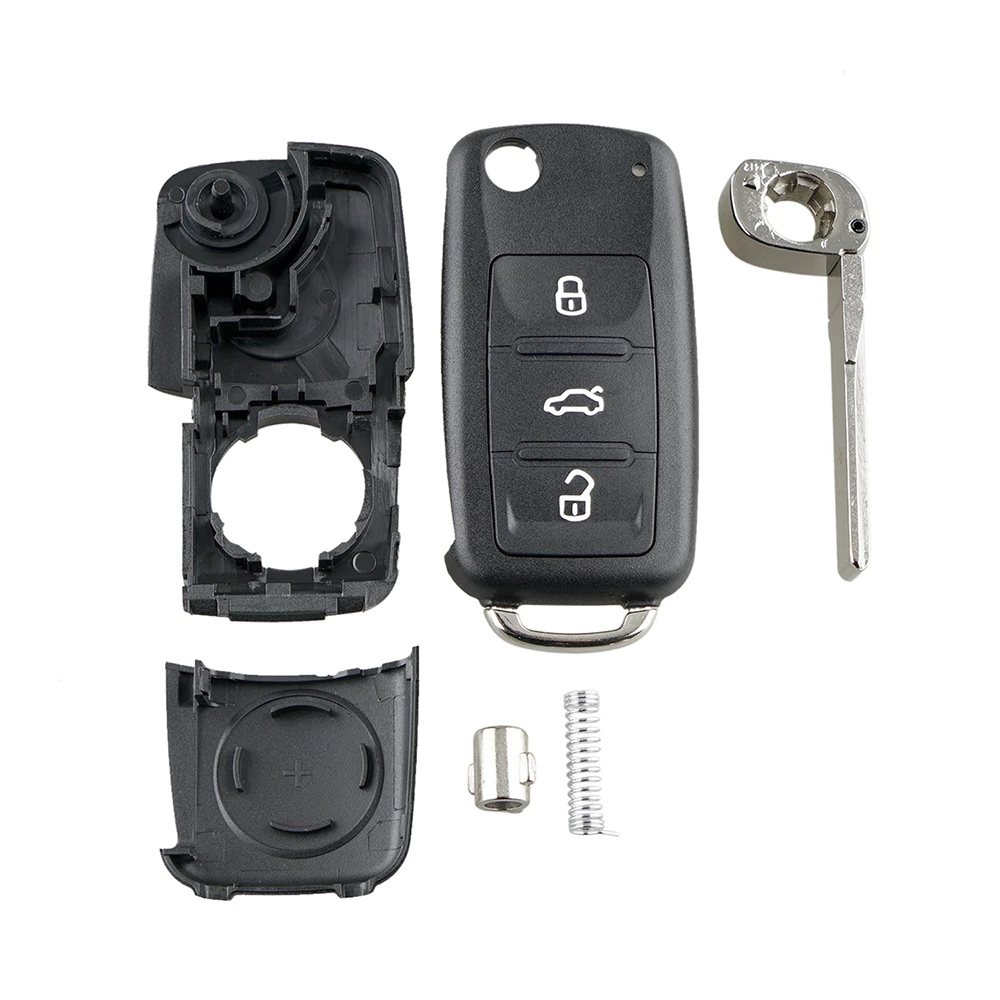 2 tasten Klapp kippen Auto Schlüssel fallen Abdeckung Hülse Für VOLKSWAGEN Für VW Für SITZ Für SKODA fob fallen 5K0837202AD 202AD HU66 Klinge