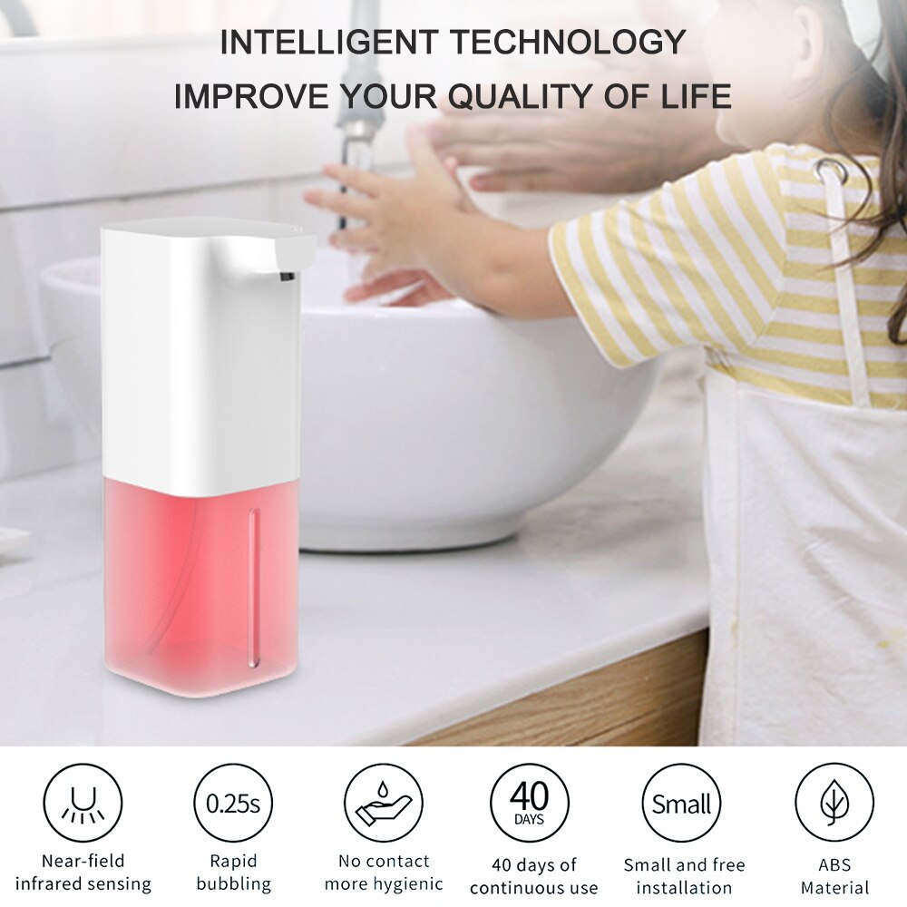 350mL Automatic Soap Dispenser Infrared Touchless Induction Foam Dispenser Liquid Lotion Gel Dispenser Hands Washing Machine