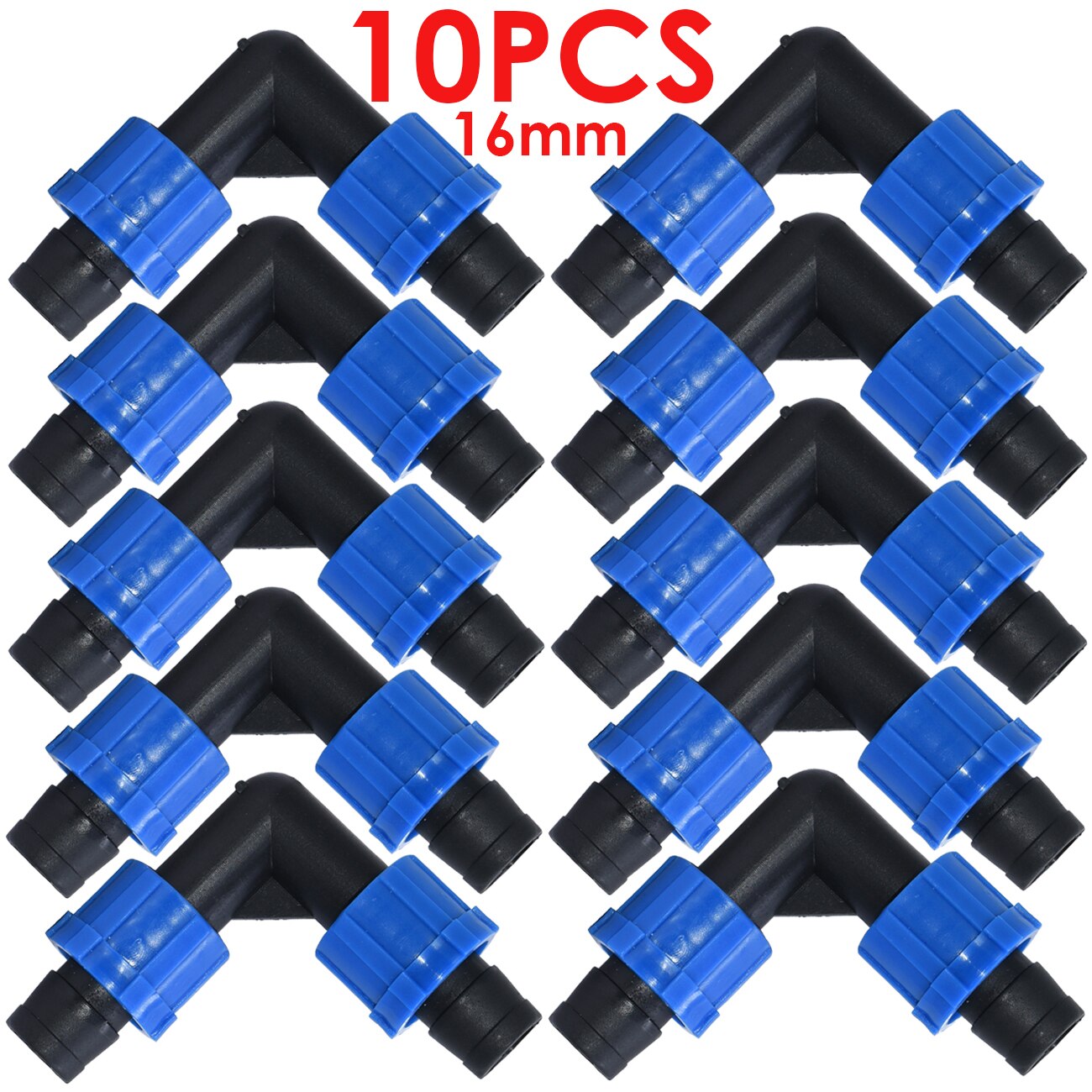 10PCS Greenhouse Drip Tape for Irrigation 16mm Hose Repair 5/8'' Couplings Tee 3-Way Quick Connector Thread Lock Extension Joint