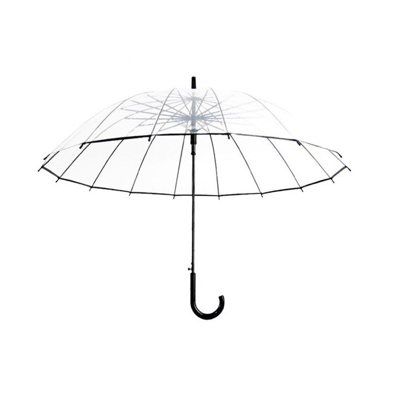 Halvautomatiske gennemsigtige paraplyer til beskyttelse mod vind og regn langhåndtag paraply klart synsfelt: 2