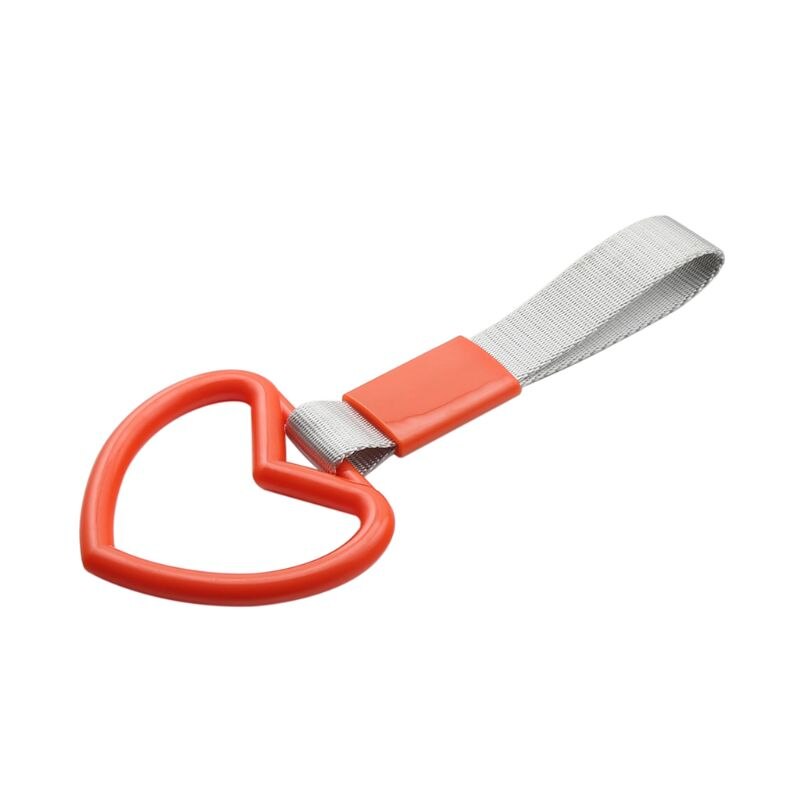 Biltillbehör tsurikawa hjärta form ring jdm tåg buss handtag hand charm rem drift drift pvc plast 6 färg: Orange