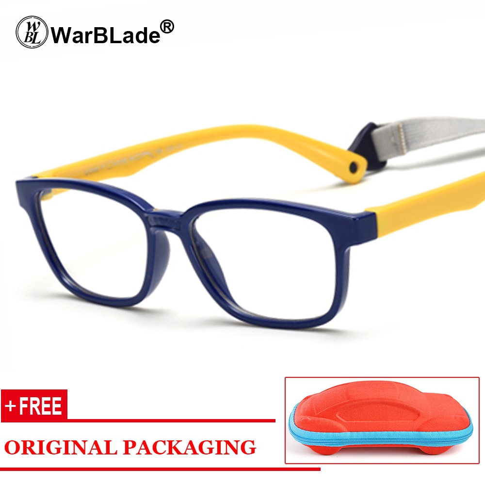 Gafas de silicona para niños y niñas, montura Flexible para gafas, estuche gratis