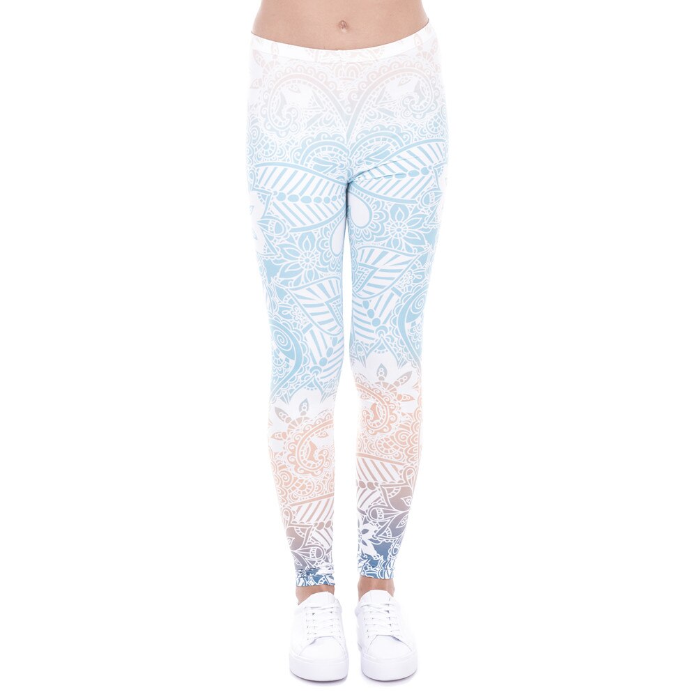 Leggings de de , Leggings de alta elasticidad con estampado de Mandala y menta para mujer