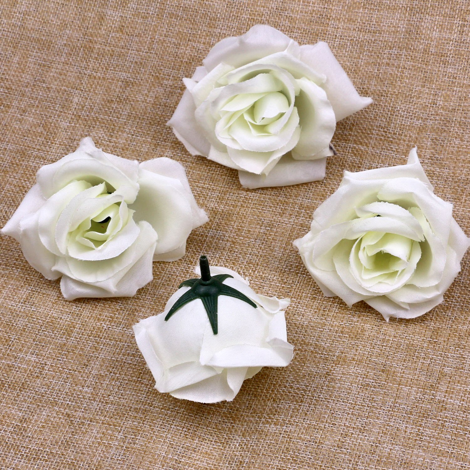 Dark purple Rose Flower Heads 10-Pack Artificial Roses Perfect for Wedding Decorations Baby Showers Crafts: white