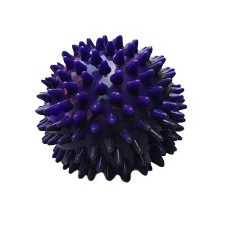 Durable PVC Spiky Massage Ball Trigger Point Sport Fitness Hand Foot Pain Relief Plantar Fasciitis Reliever 7cm Exercise Balls: 4 purple