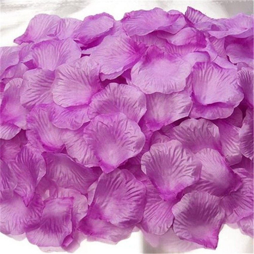 1000pcs Artificial False Petals Silk Fabric Rose Petals Wedding Decorative Party Romantic Flower Girl Throw Petal 5z: light purple
