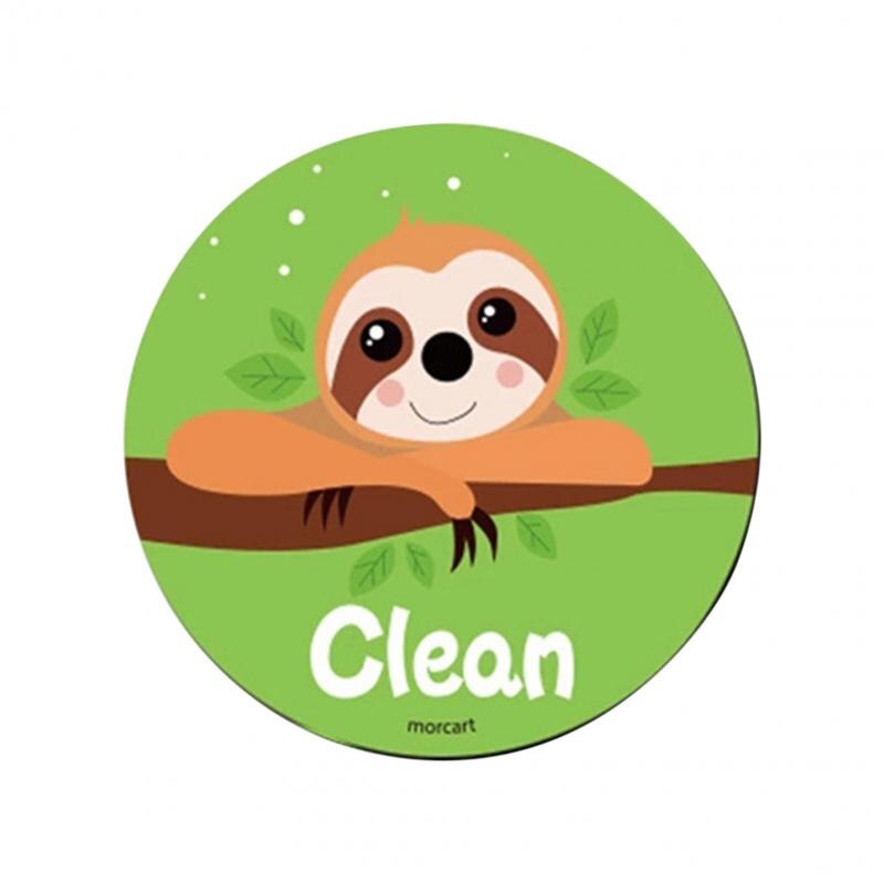 Grappig Waterdichte Niet Scratch Schoon Vuile Leuke Cartoon Vaatwasser Magneet Teken Omkeerbare Indicator Dubbelzijdig Flip Home Keuken: sloth
