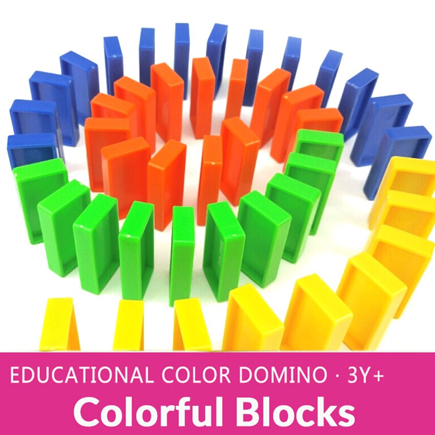 120pcs Domino set with Elevator kit Develop Ability and Enhance self-confidence Educational Plasti Bricks Toys Gft