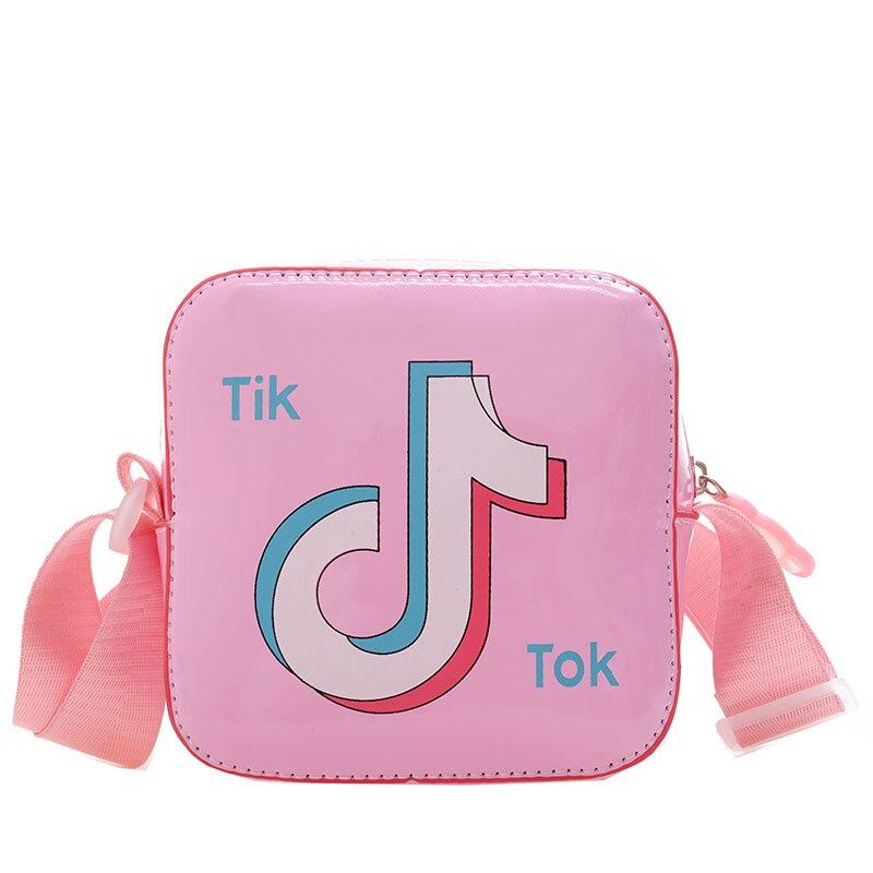 Tik Tok Crossbody Bag Kids Peuter Meisjes Kinderen Schouder Handtas Verstelbare Riem Reizen Regenboog Gedrukt Pocket Pack: Rood