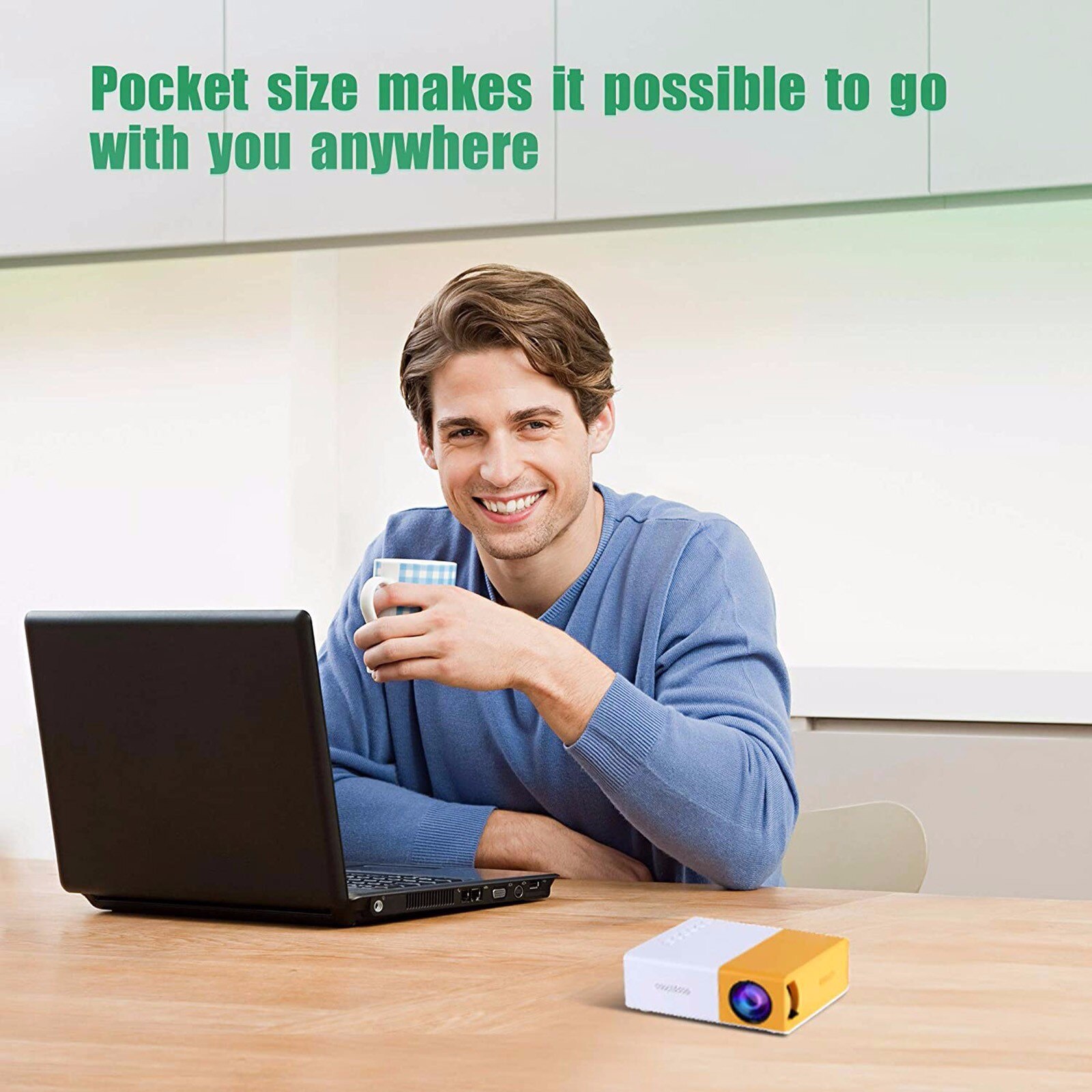 Portable Mini Projector Home Theater LED Projector with HDMI-compatible USB AV for Party Game, Child EU US Plug