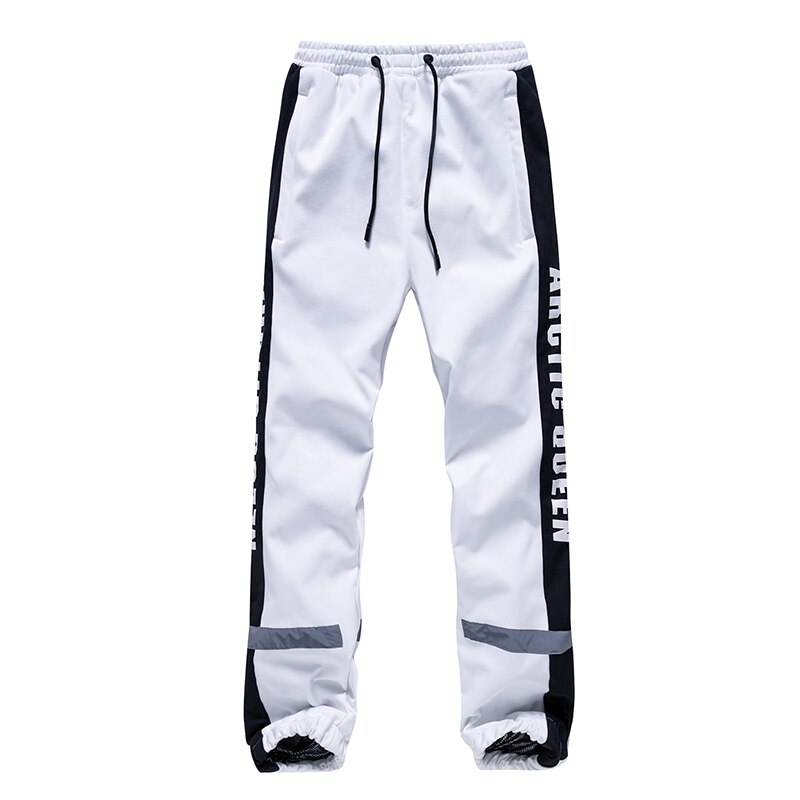 Pantalon de Ski pour homme et femme, imperméable, , en coton, pour le sport en plein air, le Snowboard, pour Couple, hiver: White / M