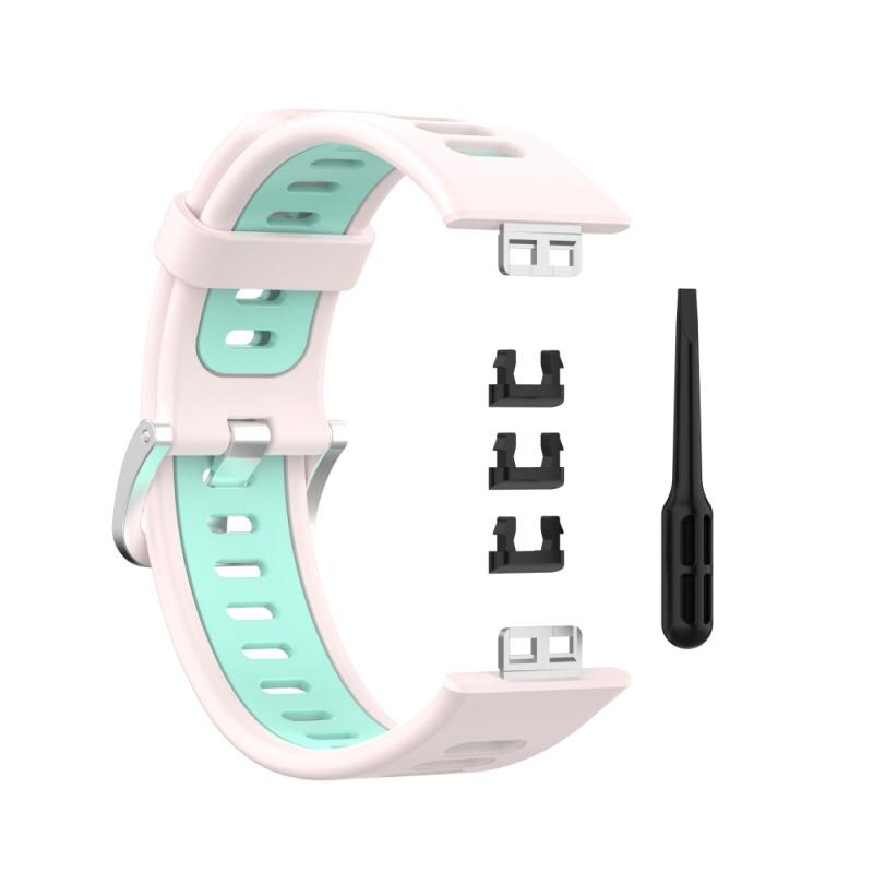 Geeignet für Huawei Uhr Fit Schnalle Silikon Strap Edelstahl Kopf Korn Einfache Feste Farbe Sport Armband Zubehör: 03