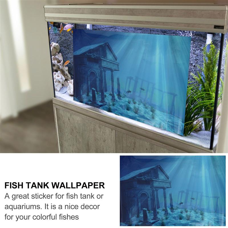 61x41cm Fish Tank Sticker Aquarium Background Aquarium Poster Fish Tank Decals For Store Home Aquarium Background Sticker