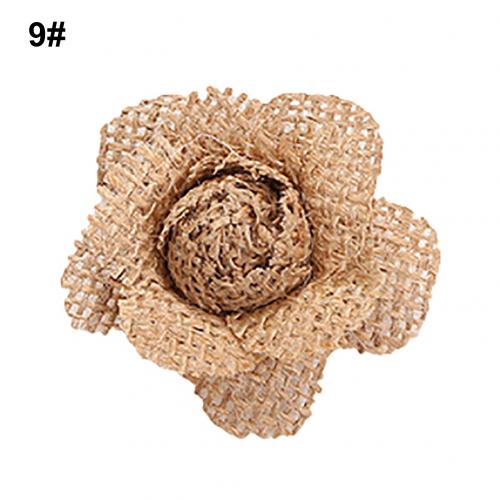 Handmade Jute Hessian Burlap Flowers Rose Shabby Chic Wedding Decor Christmas Party Supplies: 9