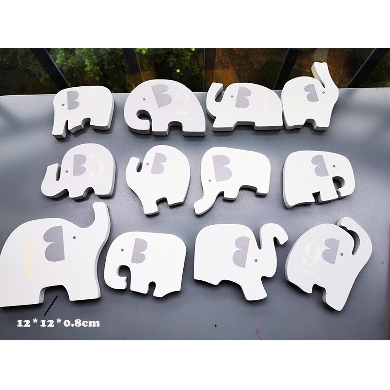 12 stücke freundlicher Holz Spielzeug Elefanten Wachsen Puzzle 3D Mathematik Stapeln Puzzle Gleichgewicht für Baby Bildung früHenne Lernen