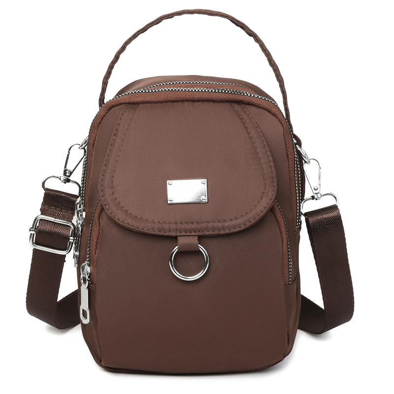 1pc dam casual messenger bag axelväska enfärgad multifunktionell handväska flerskiktad lätt oxfordväska crossbody: Orange