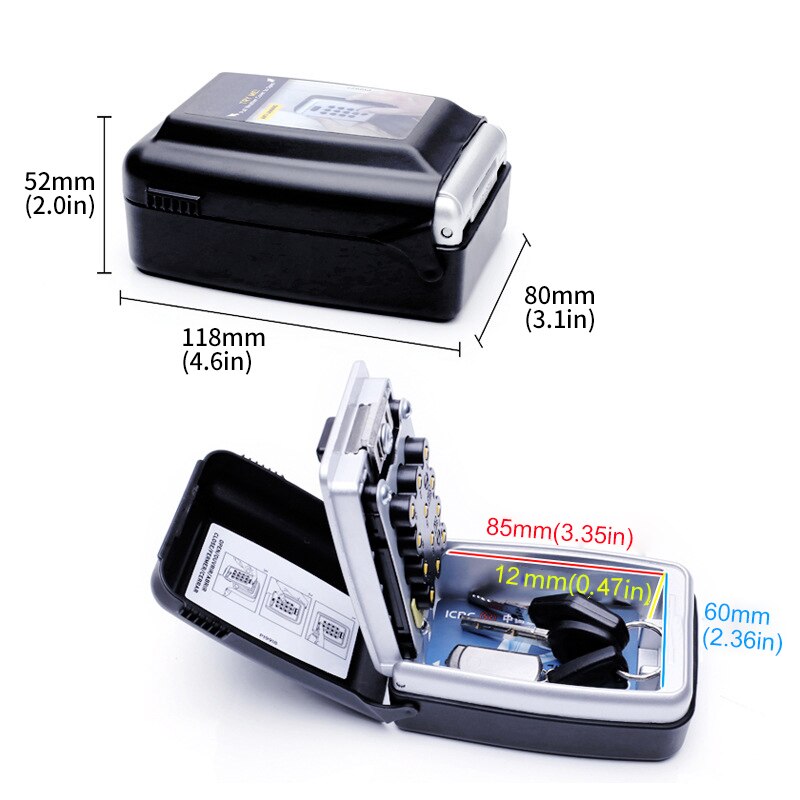 Key Safe Box Wall Mount Password Locker Combination Code Keys Card Small Items Keeper Storage Box For Home Company Factory Use