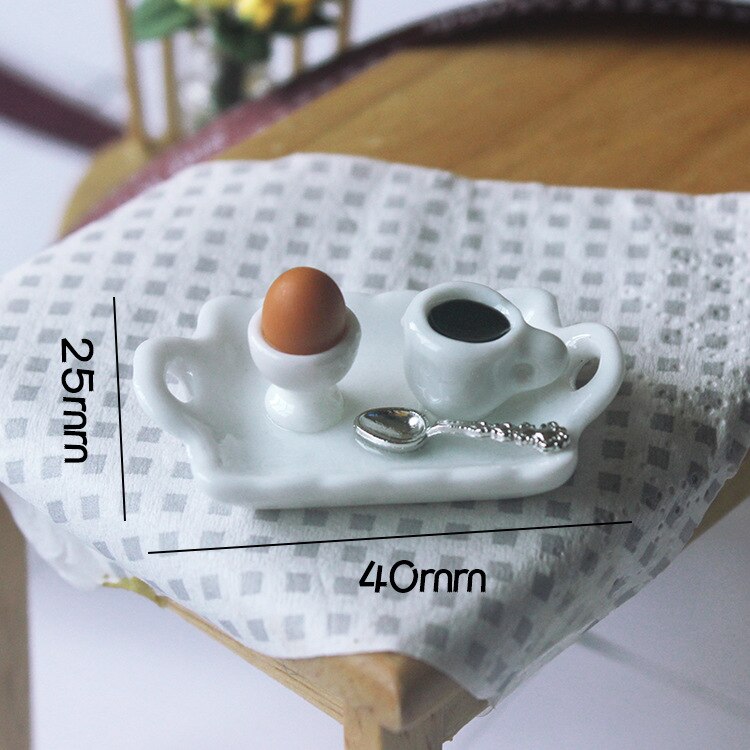 1set 1/12 Scale Miniature Dollhouse Mini Breakfast Egg Toast Coffee Cup Play Kitchen Restaurant Accessories for blyth doll Toys: style6