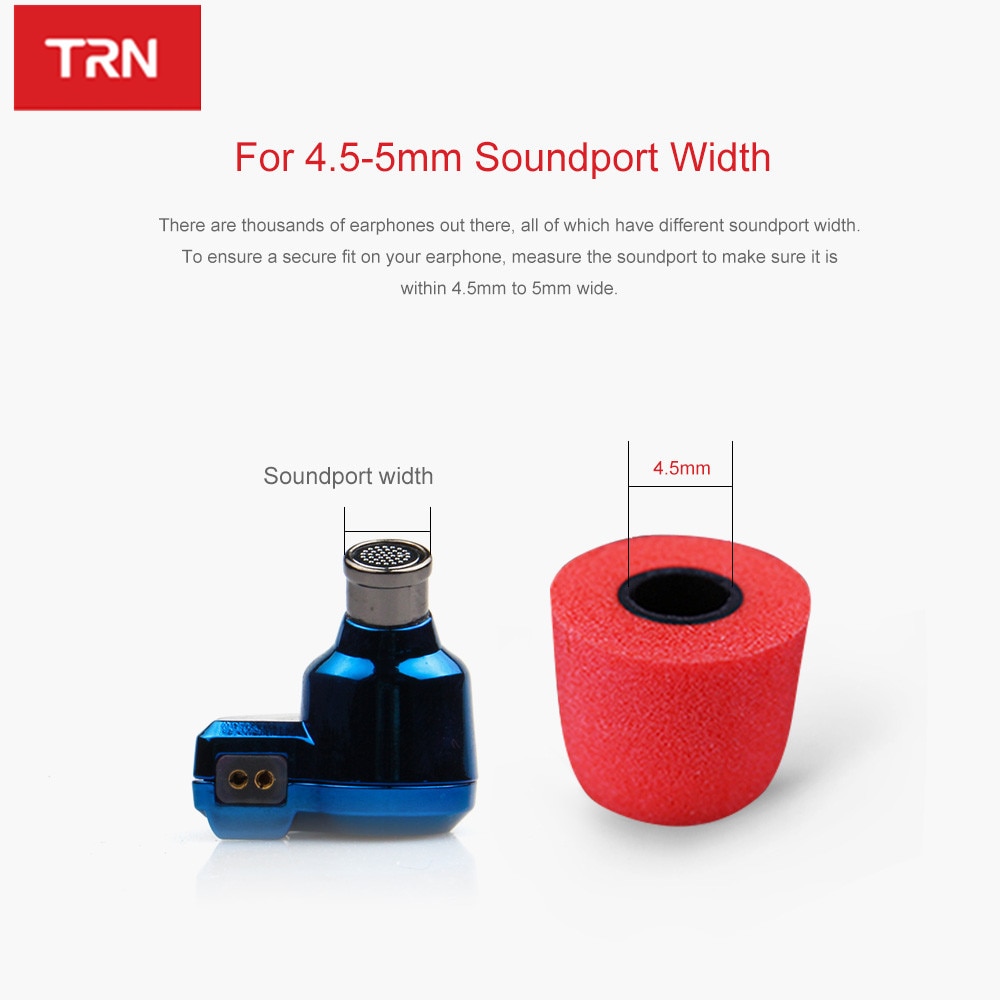 TRN 1Pairs (2pcs) Bawełniane nauszniki z pamięcią słuchawek Chronic rebound zatyczki do uszu gąbka Memory Earphone earmuff v90 MT1 vx pro TA2