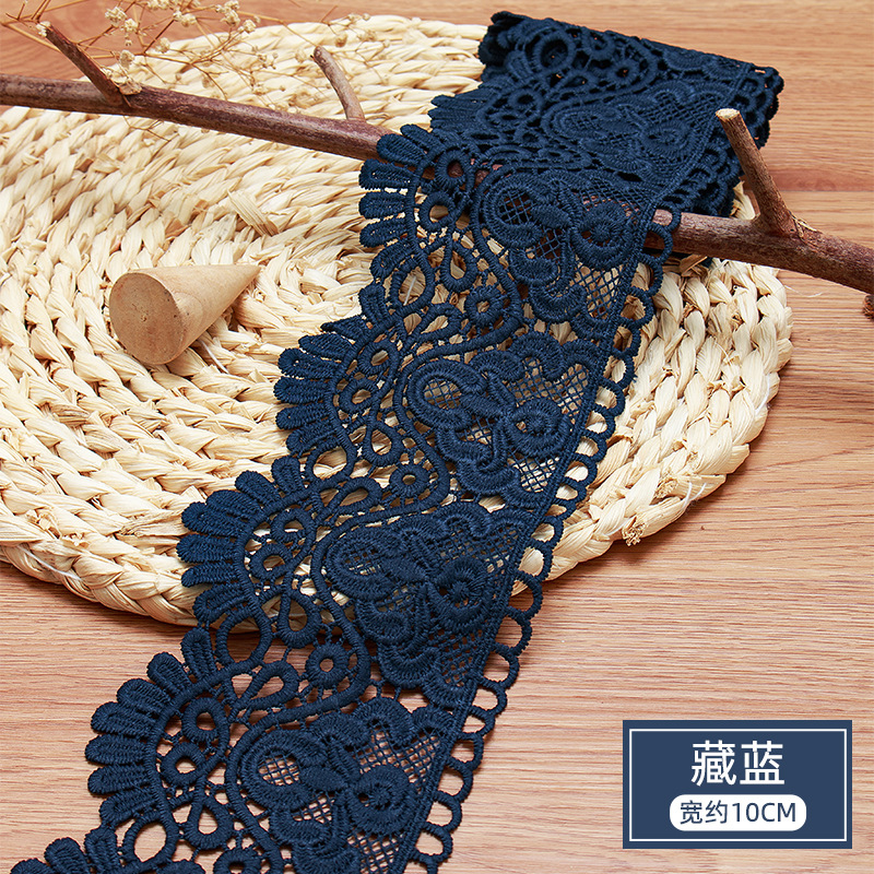 3 meter bloemen geborduurd kant lint DIY kleding naaien stof 10 cm handgemaakte ambachten materiaal uitgehold wateroplosbare tape: Brass