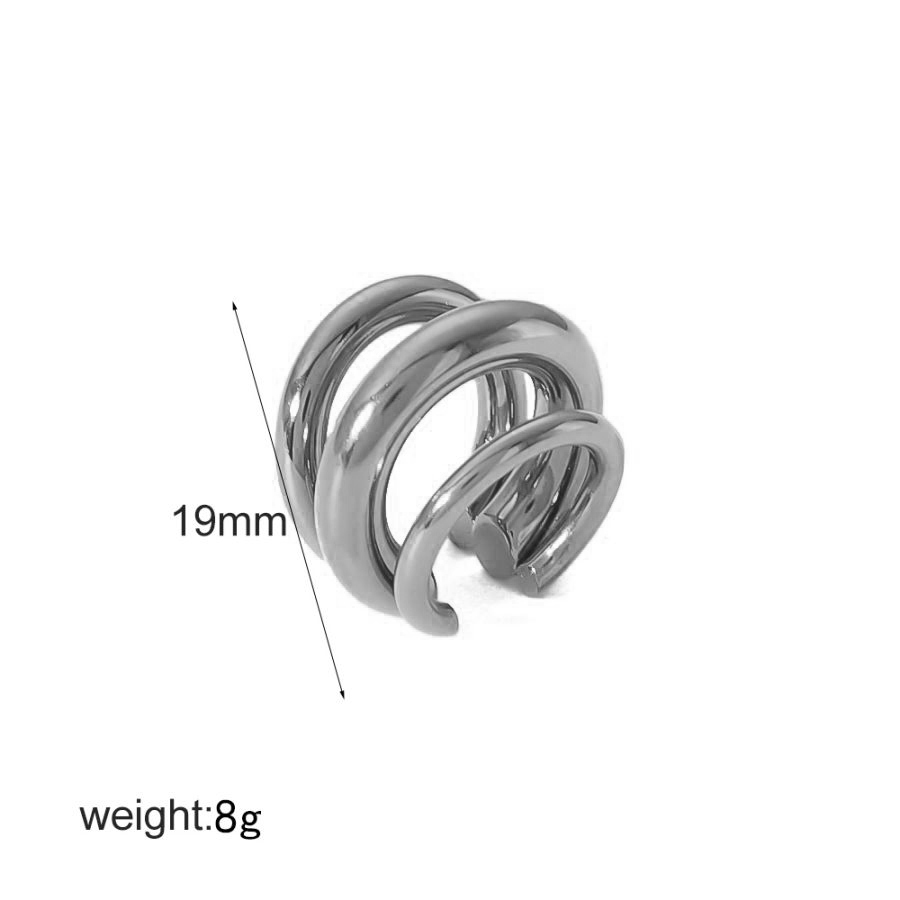 18K Gold Color Stainless Steel Multilayer Ear Clip Waterproof Metal Unique Trendy Women: Blue white zinc plated
