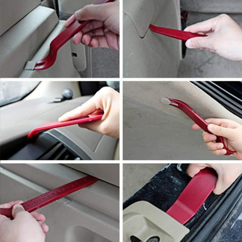 Herramienta de desmontaje de Audio para coche, kit de herramientas de extracción de embellecedor de Panel de Clip de puerta automática, palanca de barra de plástico, extractor de clavos para automóvil