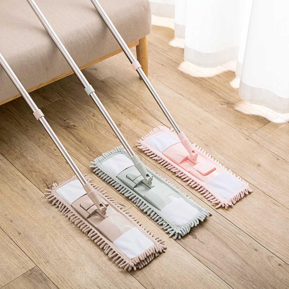 Serpillière anti-poussière Chenille pour salle de bain, nettoyage ménager, remplissage pliable, tête de rechange plate, outil de couleur bonbon