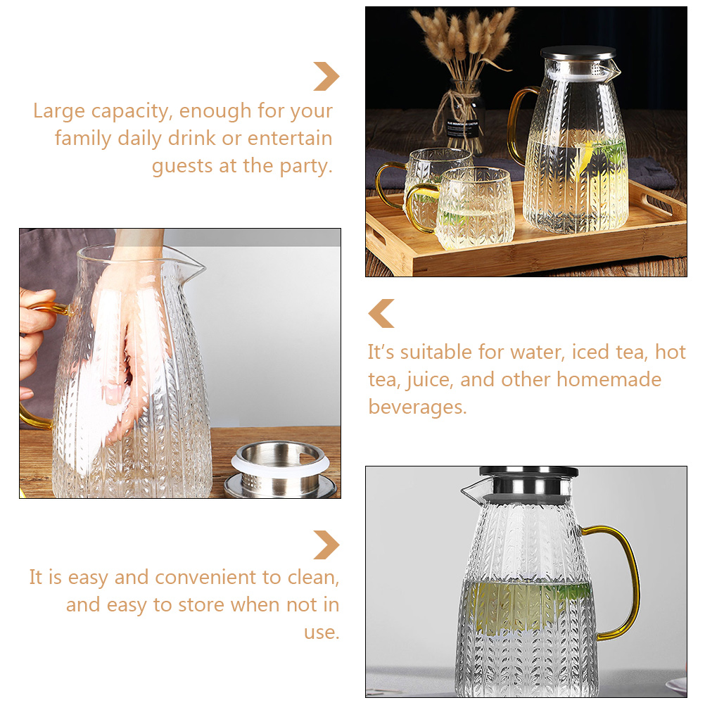 Large Capacity Clod Water Pot Glass Cold Water Bottle Cold Drink Kettle Beverage Kettle