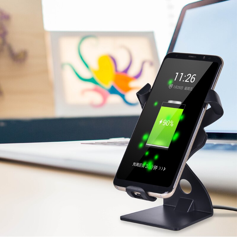 En rask qi trådløs / Brygge / stikkontakt / sugelader til iphone  x 8 pluss bil trådløs frakt til Merk 8 s9 til xiaomi blande 2s p20 pro