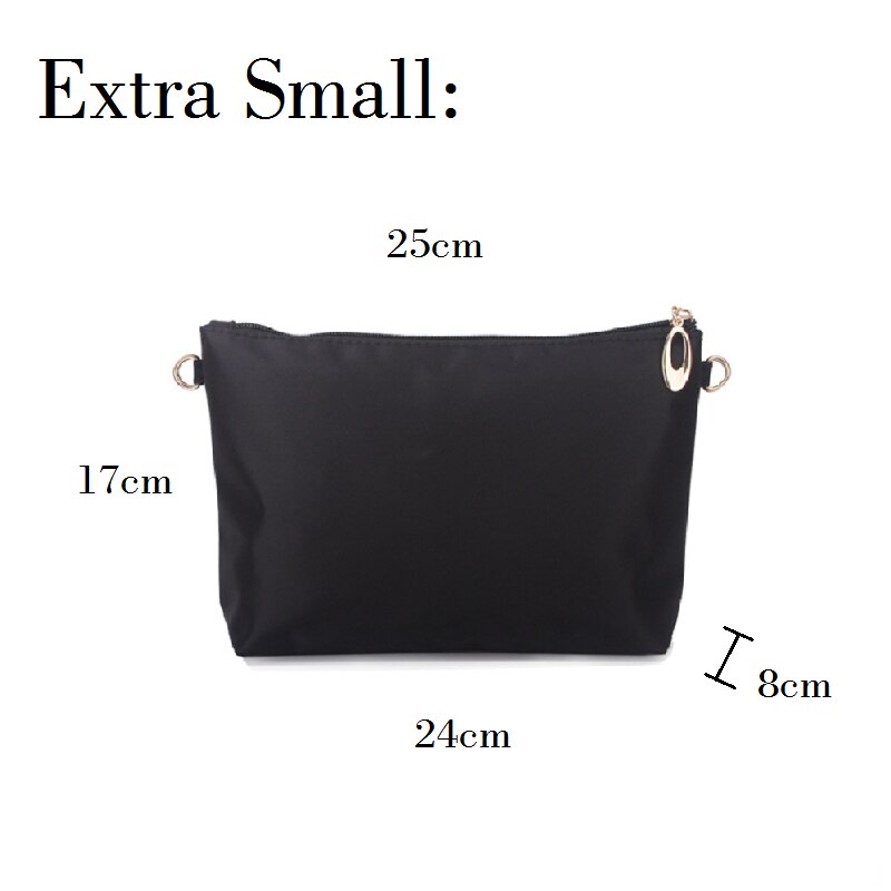 Nylon Tasche Einfügen Organizer Mit Zipper Taschen Weiches Licht Perfekte Geldbörse Veranstalter zu Halten Alles Ordentlich bolsa de maquiagem: Black Extra Small