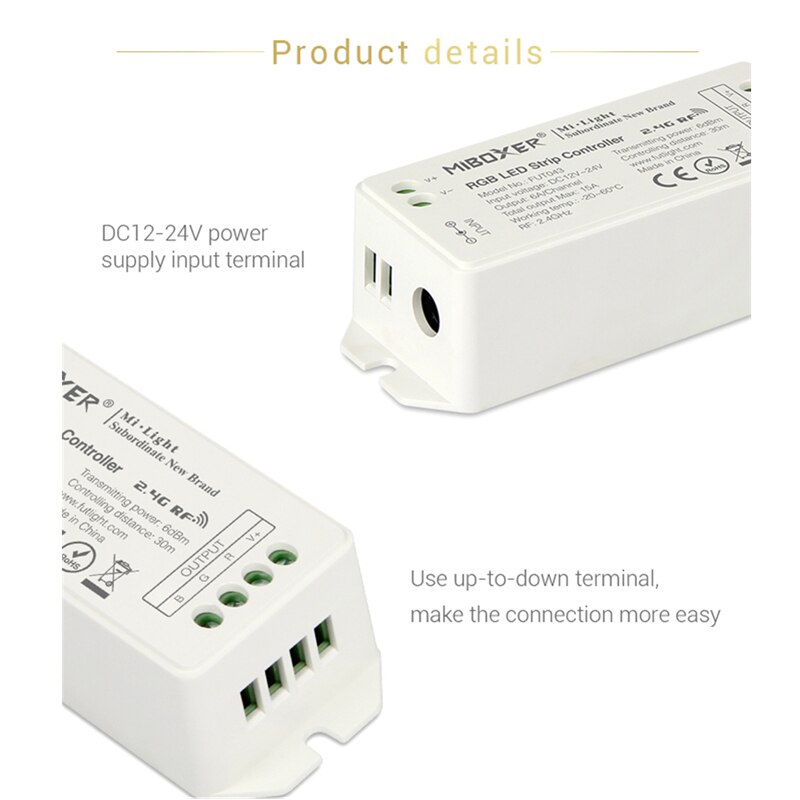 Miboxer FUT045 RF DC12-24V RGB+CCT LED Strip Controller Smart LED Control System 2.4GHZ Wireless Remote/APP control
