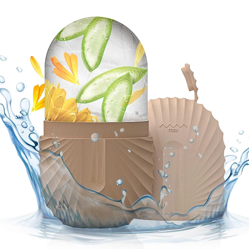 Ice Face Roller Ice Cube Beauty Massage Siliconen ijsvorm voor oogwallen Ice Facial Roller Krimpporiën: Rood