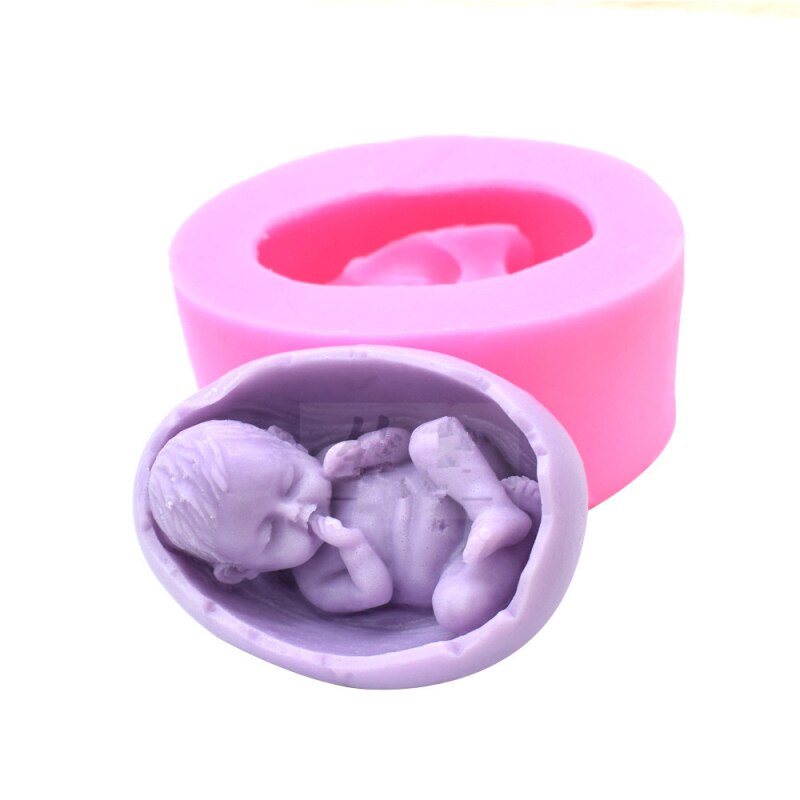 Soikea muoto 3d nukkua vauva silikoni saippua muotti fondant kakku diy leivontamuotti kynttilä muoto kipsi aromaterapia muotti saippua