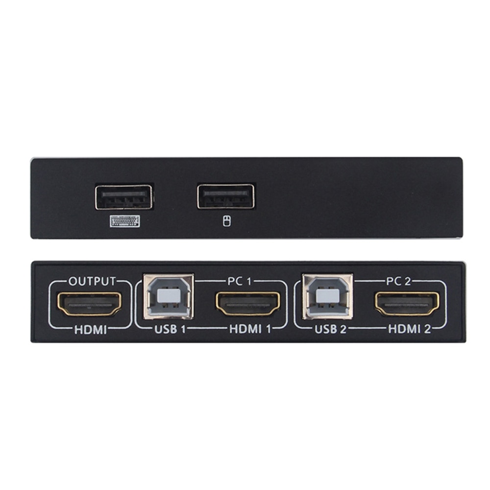 2 port HDMI KVM Switch 4K USB HDMI KVM Switcher 2 in 1 out Switching by button switching by keyboard FOR Mouse Printer