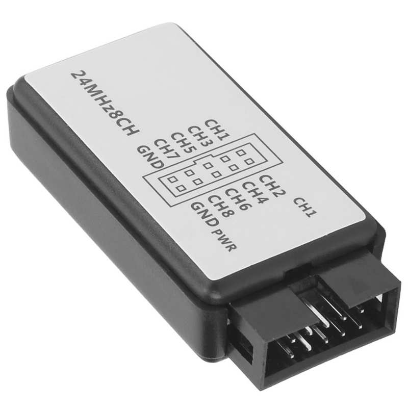 Logic Analyzer Apparaat – 8-kanaals USB Analyzer Met 24MHz Sampling, Geschikt Voor 5V, 3.3V, 2.5V En 2.0V, Incl. USB-kabel En Sprongdraden