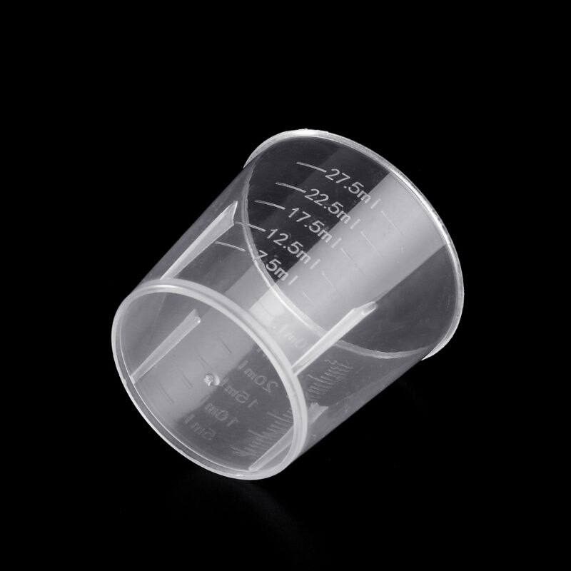 1 Set / 10 Pcs Laboratory Bottle Lab Test Measuring 30ml Container Cups with Cap Plastic Liquid Measuring Cups