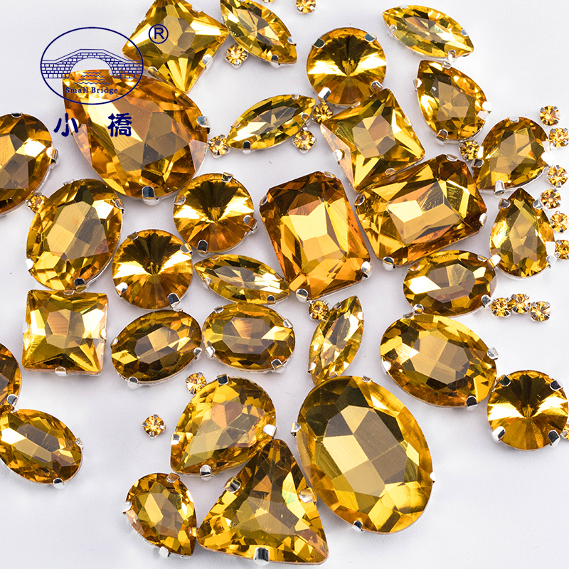 Glitter Gemengde Vorm Glas Steentjes Voor Kleding Roze Plaksteen Craft Edelstenen Kristal Naai Strass Met Klauw 50 stks/pak S048: Antique Zinc