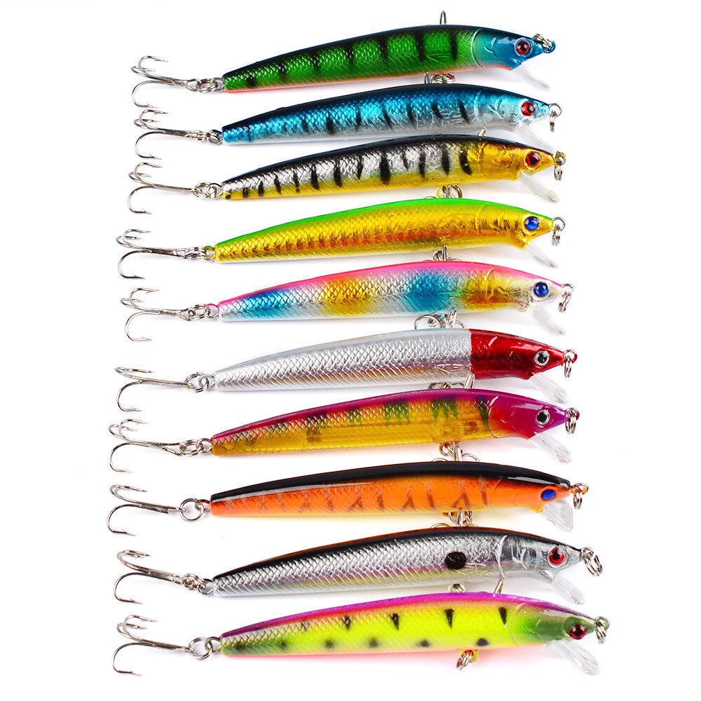 10 Stks/partij Kunstaas Classic Stijl Minnow Visaas Visgerei Vissen Lokken Set Outdoor Pesca XA240G