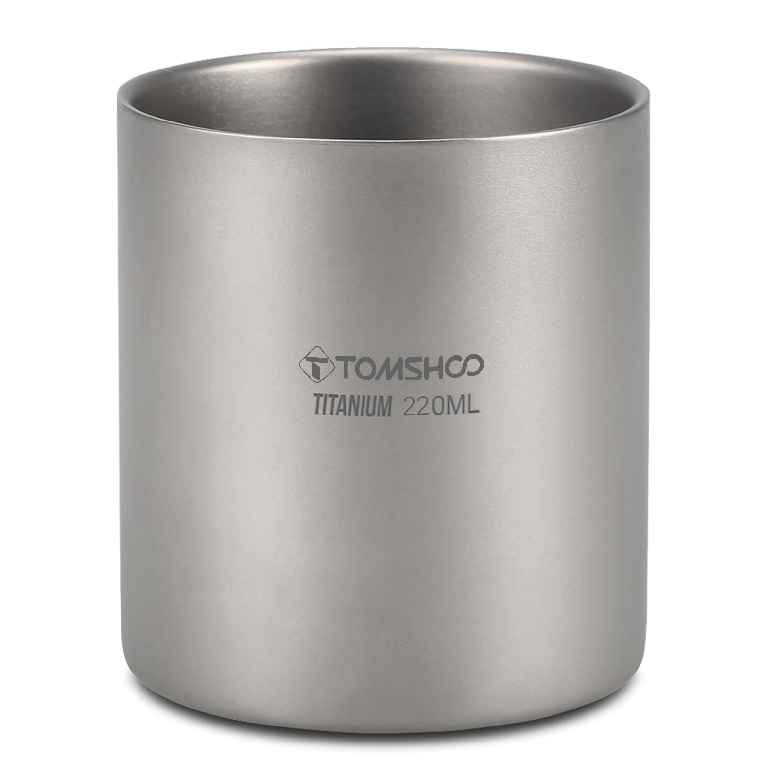 Tomshoo 220/350/450/600Ml Dubbele Muur Titanium Water Cup Koffie Thee Mok Voor Thuis Outdoor camping Wandelen Backpacken Picknick: Without handle 220ML