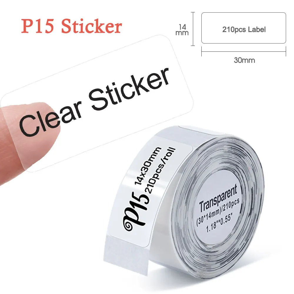 Marklife P15 transparenter Aufkleber, 14 mm x 30 mm, Thermo-Rollenpapier für P15 P12 Etikettiermaschine, wasserfestes selbstklebendes Etikettenband: Lila