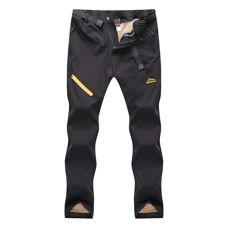 Winter Outdoor Lam Fluwelen Jassen Voor Mannen En Vrouwen Liefhebbers Waterdicht En Winddicht Soft Shell Ski Broek Dikke: black / M