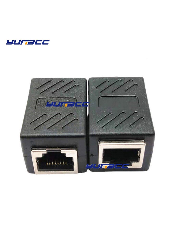 2 Pcs RJ45 network cable connector butt joint double-through head module network cable extension PCB shield extender