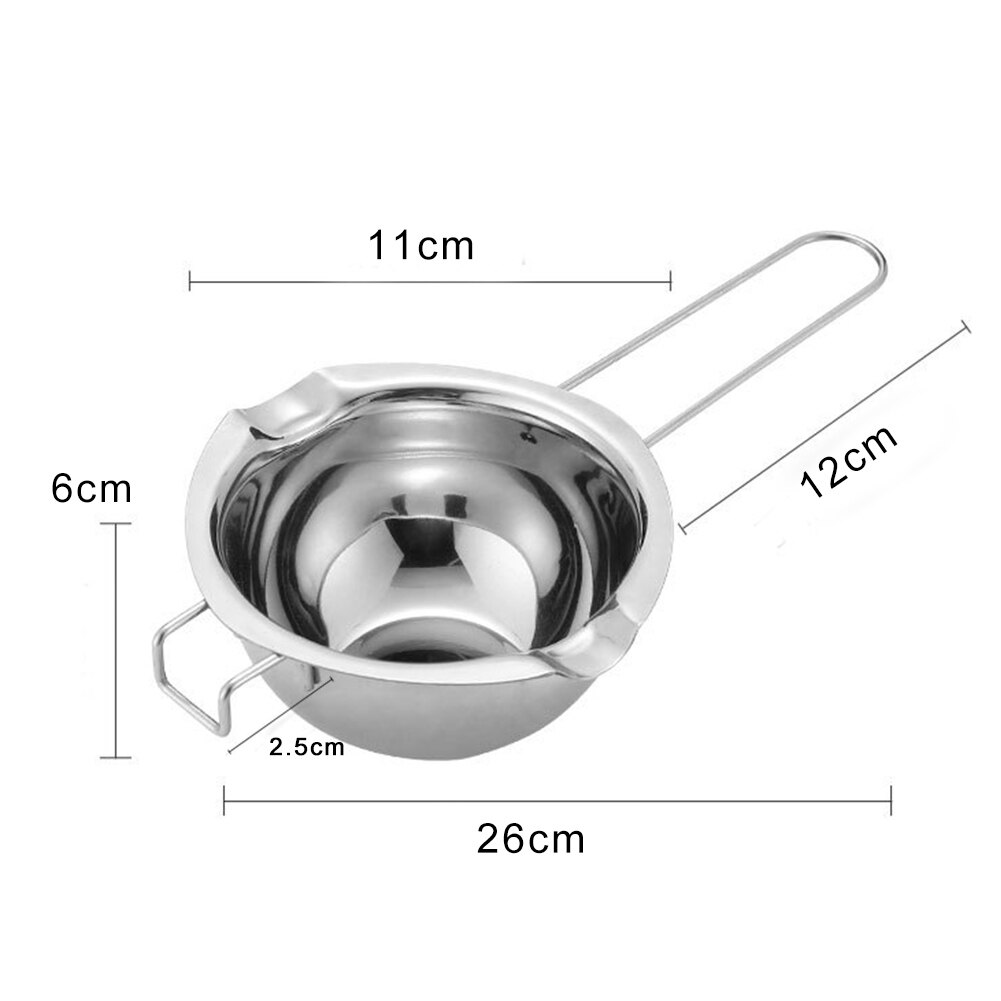 304 Stainless Steel Double Boiler Pot, Melting Pot for Butter Chocolate Cheese with Long Handle