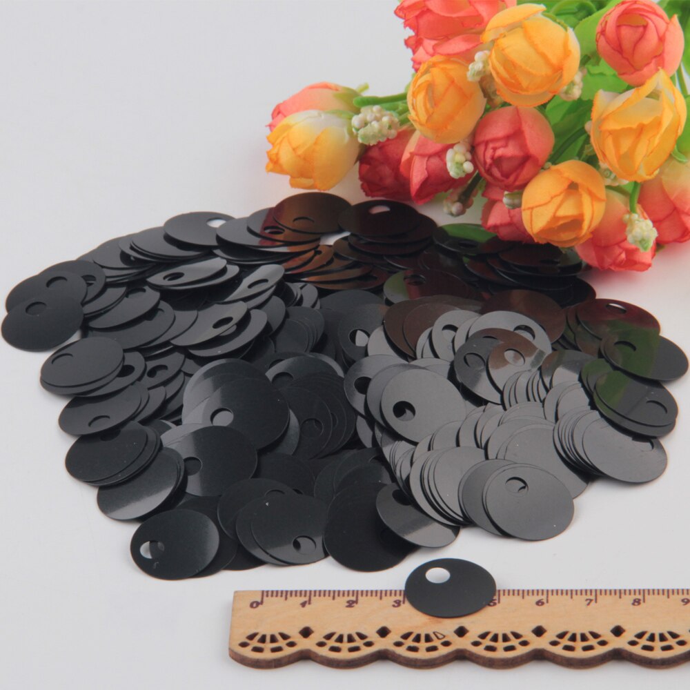 Sequin 20mm PVC Flat Round Loose Sequins 2cm Paillette Sewing Craft Women Garments Accessories with Big Hole 20g