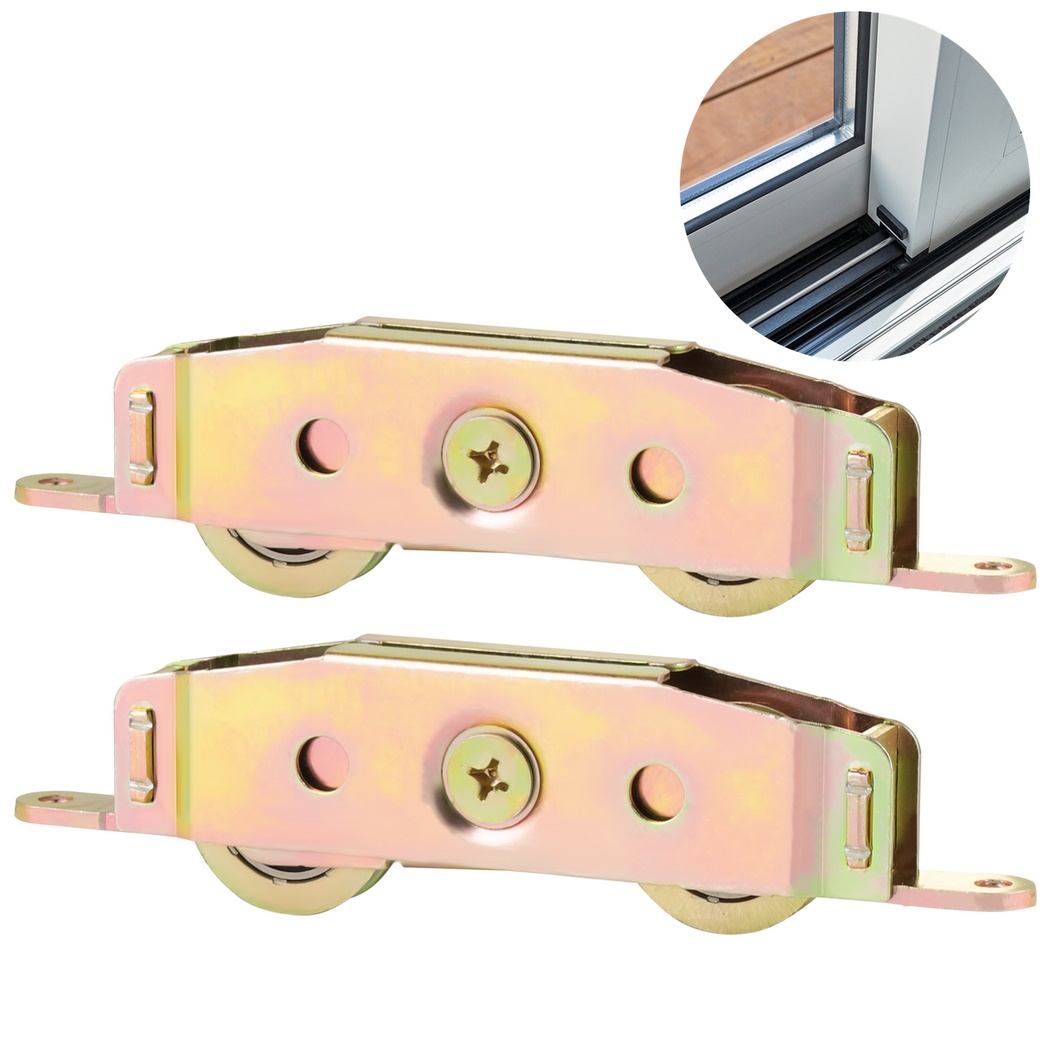 Conjunto de rodillos tándem para puerta corredera, ruedas para ventana y puerta corredera, rodamiento de rueda de bolas, reemplazo de rodillos para puerta corredera de Patio, 2 uds.: Default Title