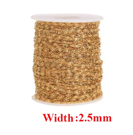 5 M/partij Rvs Lip-Vorm Water-Wave Ketting Voor Hanger Ketting Diy Sieraden Maken Bevindingen Bulk kettingen: 2.5mm Gold